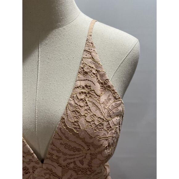 Dress The Population Melina Lace Fit and Flare Tiered Cocktail Maxi Dress Sz XI - Picture 10 of 12